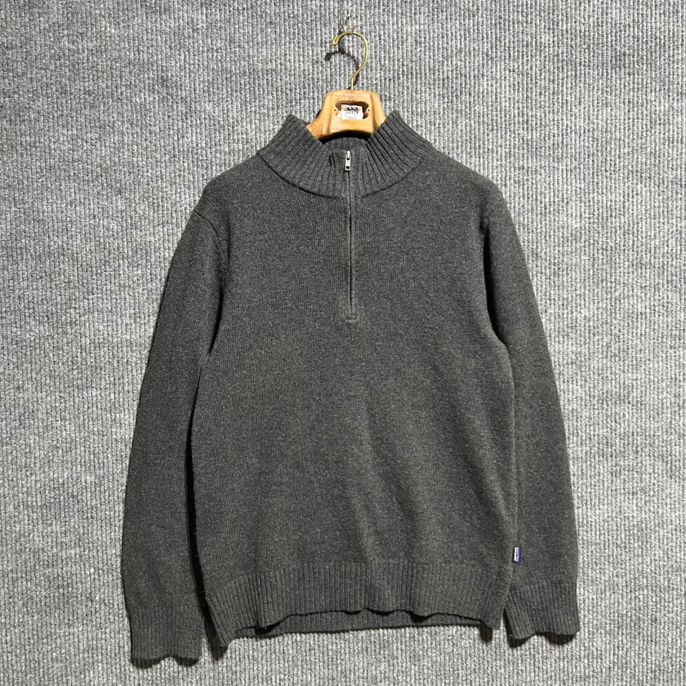 Patagonia Quarter Zip Sweater Mens Medium Grey Wool Blend 50355 Pullover Knit